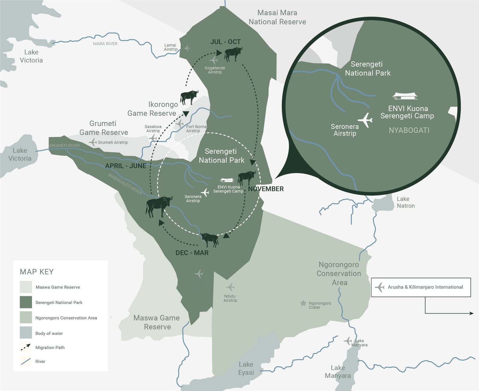 ENVI Kuona Serengeti location map